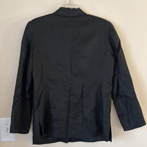 Vintage Sandro Linen Button Up Black Jacket Size 10 - Picture 4 of 9